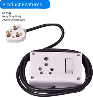 JELECTRICALS Heavy duty Extension Board With Combined 16 and 6 Amp Socket and Switch 1  Socket Extension Boards