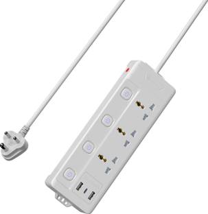 Portronics Power Plate 18 Universal Multi Plug with 20W Type-C, 2 USB Ports, 3 Meter Cord 3  Socket Extension Boards