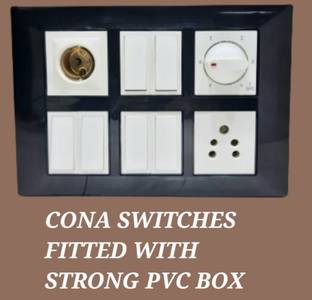 BAHUL WALLMOUNT MODULAR BOARD WITH CONA SWITCHES WITH CONECTION WIRE ONLY 1  Socket Extension Boards