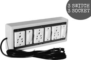 KHOPALA 3 Switch Board with 3 Yard wire 3  Socket Extension Boards