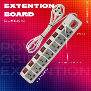 Powergrid 7 Socket Extension Board with Master Switch 7  Socket Extension Boards