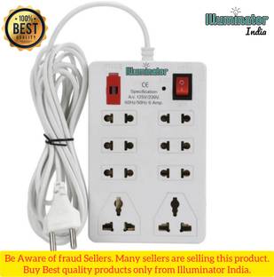 Illuminator Pack of 1 - 8+1 with Fuse Mini Strip, 8  Socket Extension Boards