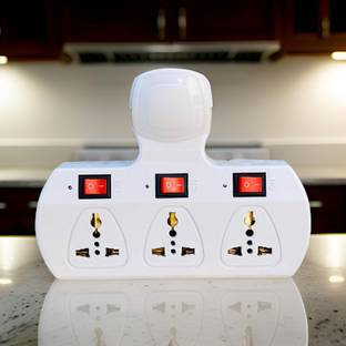 TOOLART Multi Plug Point Universal Socket 10 Amp with Individual Switches (cordless) tq 3  Socket Extension Boards