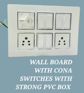BAHUL WALL BOARD WITH CONA SWITCHES 2  Socket Extension Boards