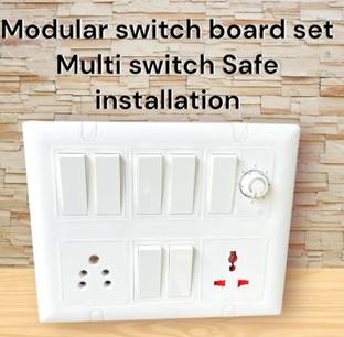 BAHUL WALLMOUNT MODULAR BOARD WITH STRONG PVC BOX 2  Socket Extension Boards