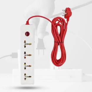 Hillgrove 4 Universal Socket and 1 Switch Power Extension Board with 5 Meter 4  Socket Extension Boards