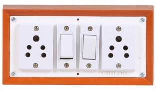 cromium 2 Socket 2 Switch with Wiring 2  Socket Extension Boards