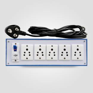 Heptix Extension Board 5 Socket & 1 MCB Board with 3 Yard wire 5  Socket Extension Boards