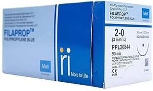 Meril Suitable for hands-on training on suturing techniques, For Medical students, resident doctors, and nurses -Pack of 12,Synthetic, Non-Absorbable,Monofilament, (Polypropylene) Suture,PPL20 844 Suturing Forceps