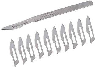 mediwave Surgical Blade Scalpel Blade NO_23- 10 Pcs with BP Handle No.4 Utility Forceps