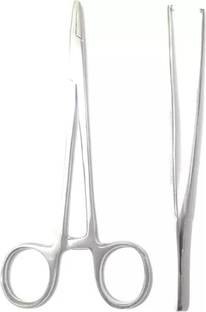 clark Stainless Steel Instrument Toothed Forceps, Needle Holder (6 In)-Set of 2 Pcs Utility Forceps