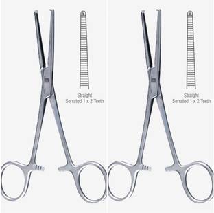 REVITI Artery forceps kocher straight surgical instrument 8 inch - 20 cm COMBO of 2 Hemostats Forceps
