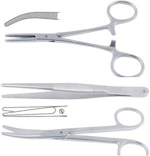 REVITI Artery forcep, Mayo scissor, Plain tissue forcep surgical instrument COMBO - 6inches Tissue Forceps