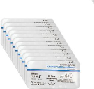 B-Arm Silk Suture Thread with 19mm needle(Pack of 12)Non-Absorbable Threads NOT Suturing Forceps