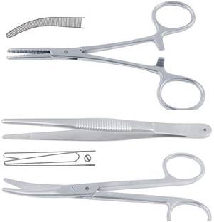 REVITI Artery forcep, Mayo scissor, Plain tissue forcep surgical instrument COMBO - 6inches Tissue Forceps