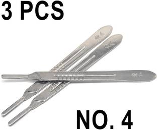 hospiclub B.P Handle No. 4 German Steel Combo of 3 Surgical Scalpel Handles Dressing Forceps