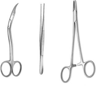 GOLDFINCH Needle holder 6 Inch, Suture scissor, dissecting non toothed forceps Surgical Utility Forceps