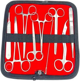 mediwave Dressing Dissection Surgical KIT Set of 9 Pcs in Pouch Dressing Forceps