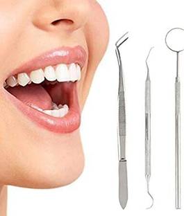 mediwave Dental Pmt Set of 3 Pcs (Mirror With Handle, Tweezer, Probe Double Ended) Utility Forceps