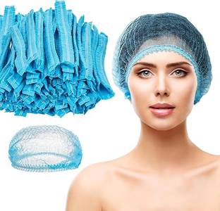STYLERA Premium Blue-100pc Breathable Non-Woven Fabric Bouffant Cap|Hair Net Cap|Salon Surgical Head Cap
