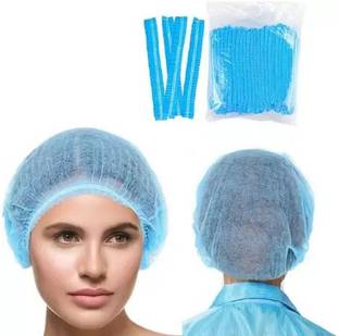 7SHIELD Blue 150 Breathable Nonwoven Bouffant Caps I Medical Cap I Hair Net Cape ISalon Surgical Head Cap
