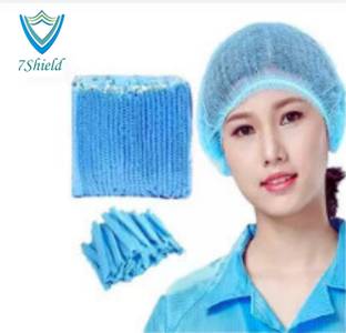 7SHIELD Blue 50pcs Breathable Nonwoven Bouffant Caps IMedical Cap I Hair Net Cape ISalon Surgical Head Cap