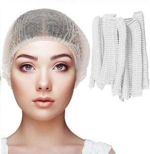 3P White Disposable Bouffant Caps for Surgical,Restaurants & Home Use, Pack of 100 Surgical Head Cap