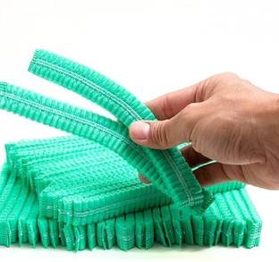 tick mark Premium green-100pc Breathable Non-Woven Fabric Bouffant Cap|Hair Net Cap|Salon| Surgical Head Cap