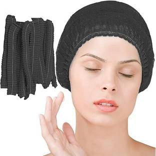 7SHIELD Black 100 Non-woven Bouffant Caps I Medical Cap I Hair Net Cape ISalon Surgical Head Cap