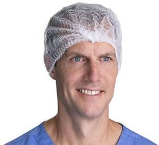 tick mark 100 Pieces Disposable Non Woven Bouffant (White) Cap Surgical Head Cap Hair Net Surgical Head Cap