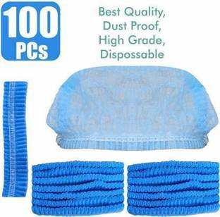 EVERGREEN HINDUZA Stretchable Blue Surgical Head Caps - Cover Hair For Surgeries, Cooking & Hygiene Surgical Head Cap