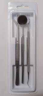 GOLDFINCH Mirror With Handle, Tweezer, Probe Double Ended Surgical Plier