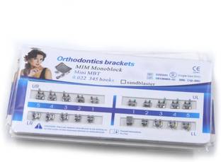 KJCSurgical Dental Orthodontic MIM Monoblock Mini MBT 0.022 Slot, 345 Hooks Brackets (1 PKT) Surgical Plier