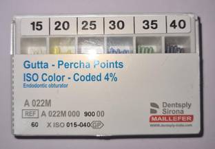 Dentalmart Dentsply Gutta Percha Point (15to 40#-4%)No Surgical Plier