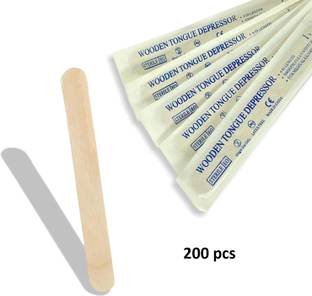 OTICA Sterile Wooden Polished Smooth Edges Tongue Depressor Spatula -200 Piece Hand Held Retractor
