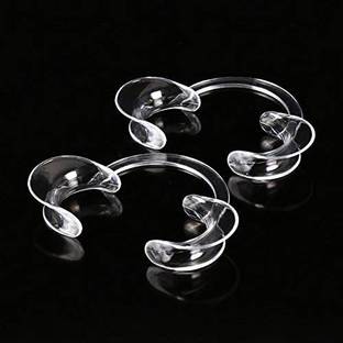 Dentosmile Flexi Premium Cheek / Lip Retractor C-Shape Mouth Opener Size Large (Clear) / pack of 2 Hand Held Retractor