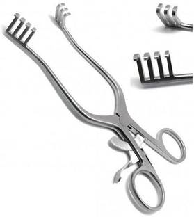 GOLDFINCH Self Retaining Mastoid Retractor tooth 4X4 sharp without Hinge 6.5 inch Pack of 1 Pieces Self Retaining Retractor