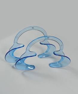 Dentosmile Flexi Premium Cheek / Lip Retractor C-Shape Mouth Opener Size Large (Transparent Blue)/pack of 2 Hand Held Retractor