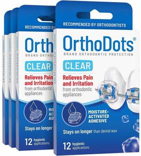 Dentosmile OrthoDots CLEAR, Dental Orthodontic Wax For Braces/Silicone Dental Wax Alternative For Pain Caused By Braces (12 Count Clear) (1) Self Retaining Retractor