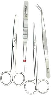 mediwave Best Surgical Instrument scissor set of 4 pc Stainless steel Curved And Angled Dissecting Scissors