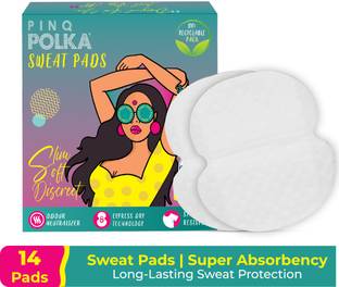 PINQ POLKA Premium Soft Underarm Sweat Pads for Unisex|Absorbs Sweat & Odour-Combo of 14 Sweat Pads