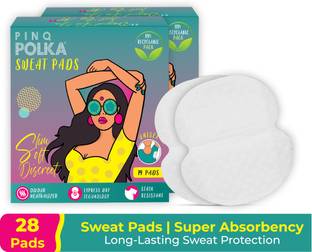 PINQ POLKA Premium Soft Underarm Sweat Pads for Unisex|Absorbs Sweat & Odour-Combo of 28 Sweat Pads