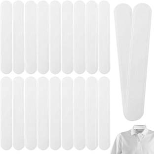 maycreate 20pcs Collar Protector Sweat Pads - White Collar Grime, Self-Adhesive Neck Liner Sweat Pads