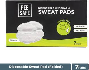 Pee Safe Disposable Underarm Sweat Pads (Folded) (14 Pads - 7 Pairs) Sweat Pads