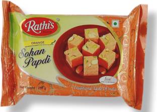 Rathi's Orange Soan Papdi | Traditional Indian Mithai | Pack Of 1 Pouch