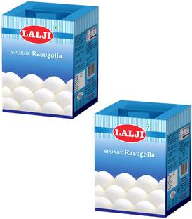 lalji Rasogolla 2Kg (1Kg x 2) Soft and Juicy Bengali Sweet Tin