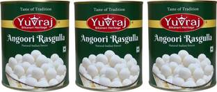 Yuvraj Food Product Angoori rasgulla sweets combo 1 kg x 3 Tin Can