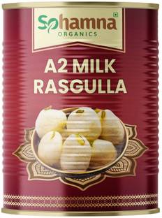 sohamna organics A2 Milk Rasgulla – Authentic, Ready-to-Eat Indian Sweet for All Occasions Tin