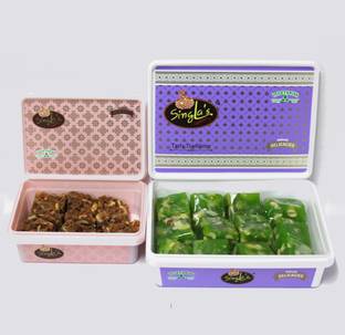 Singla Sweets Dodha Burfi 200g Karachi halwa 500g green Box