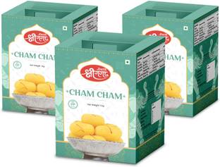 Bikaneri Shree Ganga Cham Cham - 3Kg (42 Pieces) Traditional Bikaneri Shahi Sweet Mithai Tin